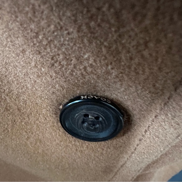 COACH wool and leather camel peacoat LIKE NEW - Picture 3 of 16